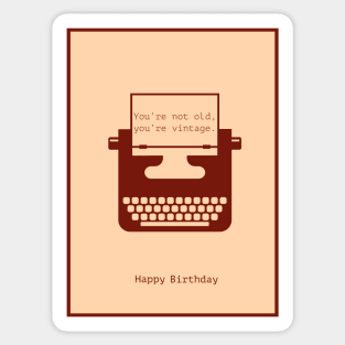 Typewriter Thanks Vintage Sticker